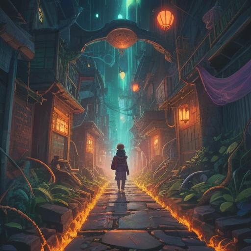 A surreal illustration depicting a situation where things go awry, ethereal light illuminating unexpected pathways, symbolic elements representing spiritual signs, vibrant colors contrasting with shadows, intricate details capturing a sense of transformation, tranquil atmosphere embracing the chaos, mystical creatures guiding the viewer, 4k