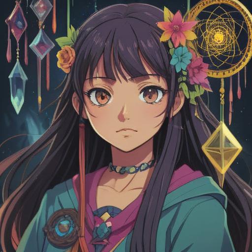 A spiritual and uplifting scene, various lucky items such as crystals, dream catchers, and talismans, vibrant colors symbolizing positivity and success, a serene atmosphere with gentle light, surrounded by nature, representing harmony and balance, detailed arrangement of items, inspirational setting, 4k