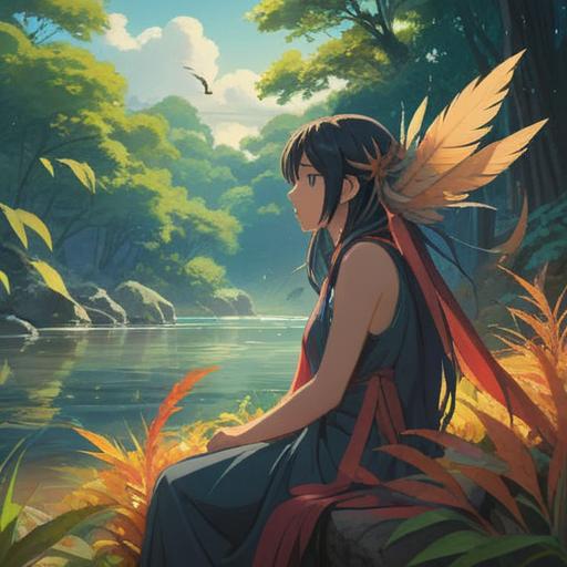 A serene outdoor setting, a gentle breeze rustling leaves, a figure in deep thought, noticing subtle signs such as a feather floating down, a butterfly landing nearby, warm sunlight filtering through trees, a sense of connection and awareness, hints of spirituality in nature, 4k