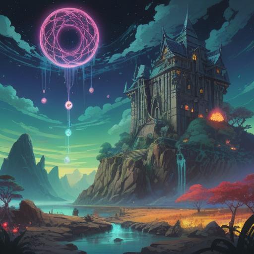 A mystical scene depicting various spiritual signs appearing to guide someone who is confused about decisions, ethereal symbols floating in a serene landscape, soft light illuminating the surroundings, a person standing in contemplation, surrounded by nature, a subtle aura of enlightenment, colorful energy patterns communicating wisdom, tranquil atmosphere, clarity emerging from uncertainty, 4k