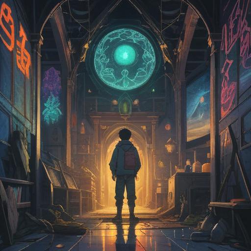 A serene scene depicting a person observing someone they envy from a distance, mystical aura surrounding the envious figure, hidden spiritual symbols subtly integrated into the environment, vibrant colors representing emotions, ethereal light illuminating the envious individual's path, calm yet introspective atmosphere, nature elements symbolizing growth and transformation, 4k