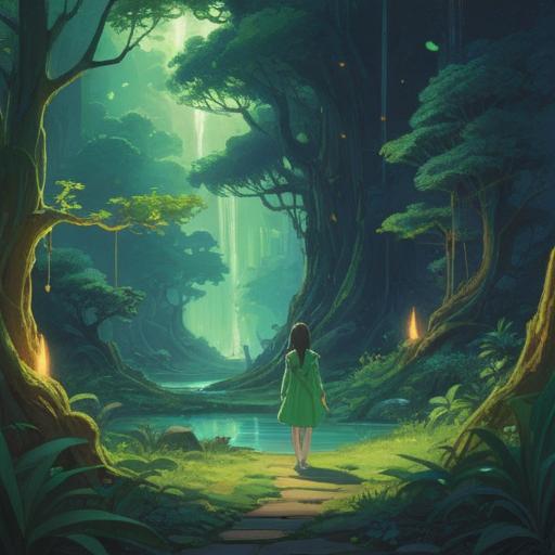 A serene landscape depicting a person experiencing envy, subtle green hues representing jealousy, soft glimmers of light indicating spiritual signs, a silhouette of the person looking toward a distant, radiant object, ethereal clouds suggesting introspection, nature elements symbolizing growth and awareness, 4k
