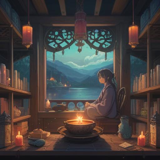A serene scene depicting the calming aroma of incense, ethereal smoke swirling gracefully, a peaceful meditation space adorned with candles and soft cushions, a person in deep meditation surrounded by gentle light, nature elements like plants and flowers enhancing the spiritual ambiance, tranquil and introspective atmosphere, 4k
