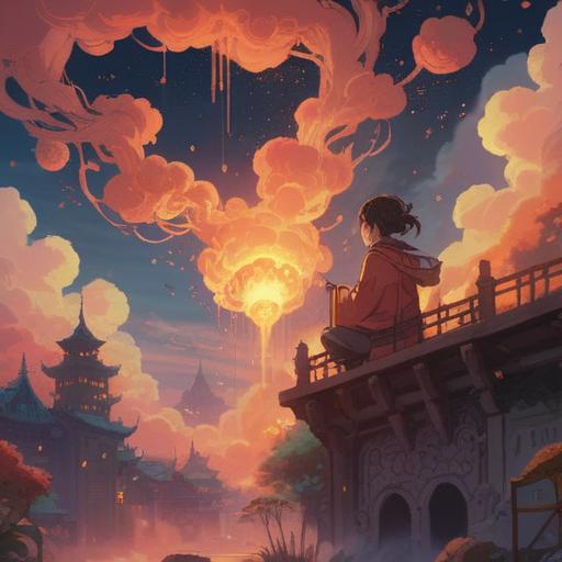 A captivating spiritual scene, swirling incense smoke rising gracefully, ethereal light illuminating the foggy patterns, serene ambiance filled with tranquility, hints of ancient rituals, subtle hints of mindfulness, mystical atmosphere, calming colors, 4k