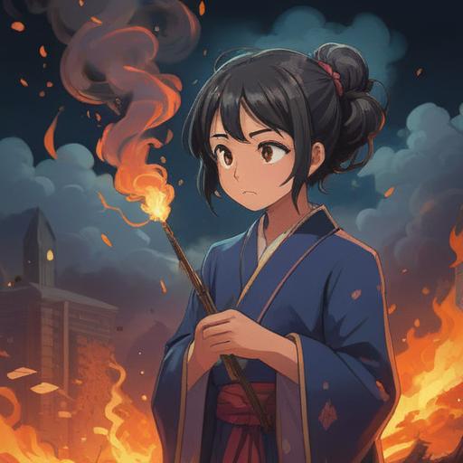 A serene illustration of incense sticks burning, wisps of smoke rising elegantly, spiritual symbolism represented through ethereal light, calm and meditative atmosphere, intricate details of the incense holder, soft focus on surrounding nature, peaceful environment, 4k