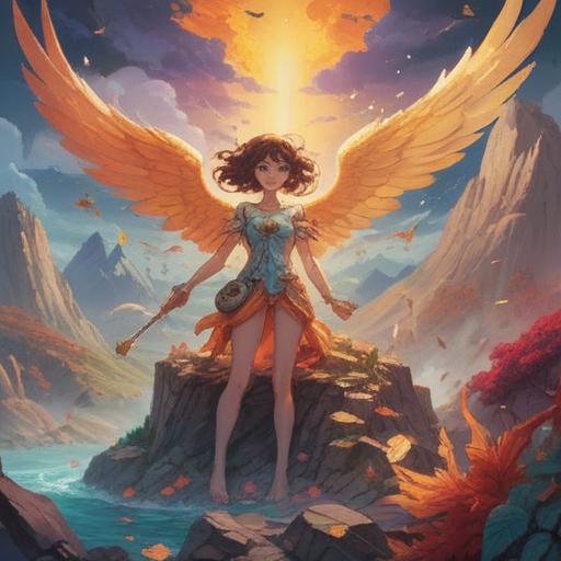 A surreal landscape depicting a peaceful battlefield bathed in soft light, symbolic elements representing spirituality and hope, dreamlike imagery of angels and flowers emerging from the ground, ethereal colors blending harmoniously, a serene atmosphere that contrasts with the war theme, 4k quality