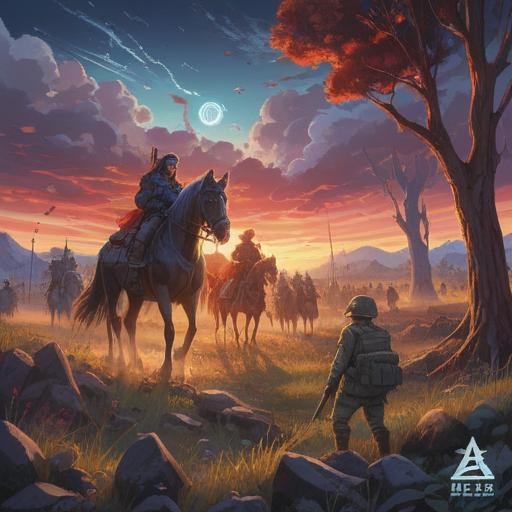 A surreal dreamscape depicting a battlefield in soft twilight, haunting imagery intertwined with symbols of peace, soldiers representing different cultures with contemplative expressions, fragments of shattered weapons transforming into doves, a serene sky filled with stars illuminating the scene, subtle elements of hope and healing, ethereal atmosphere, vibrant contrasts between darkness and light, 4k