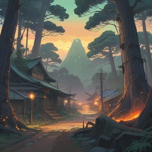 A serene and mystical landscape depicting the spiritual significance of an earthquake in Chiba, ethereal light illuminating the ground cracks, ancient trees swaying gently, a vibrant sky filled with soft clouds, subtle energy waves radiating from the epicenter, tranquil water reflecting the surroundings, symbols of resilience and renewal, peaceful atmosphere, 4k