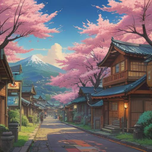 A serene landscape depicting a gentle earthquake in Chiba, showcasing the harmony between nature and spirituality, colorful cherry blossoms swaying, calming waves in the background, a mystical aura surrounding the scene, people meditating peacefully, an ethereal light illuminating the sky, symbolizing positive energy and transformation, calming atmosphere, 4k