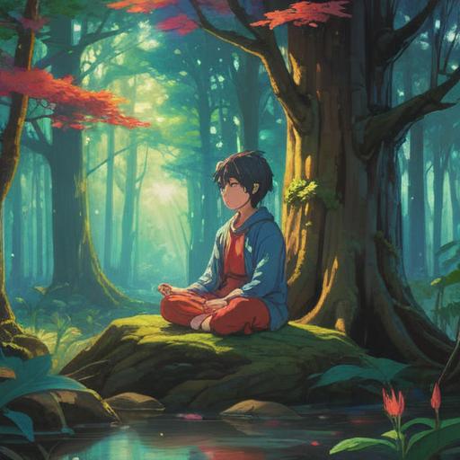 A serene and contemplative scene, a person meditating in a tranquil environment, gentle light filtering through the trees, symbols of spiritual awareness and health, various natural elements representing signs, a calm expression on the person's face, harmonious colors, focused energy, 4k