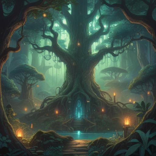 A spiritual illustration depicting ancestral ties, mystical symbols representing heritage, a serene forest setting with ethereal light, an ancient tree symbolizing wisdom and connection, ghostly figures representing ancestors, tranquil atmosphere, vivid colors, intricate details, 4k