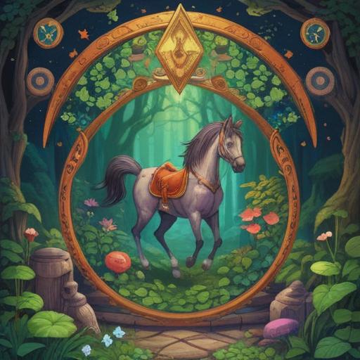 A whimsical illustration of a lucky charm, vibrant colors, intricate patterns, incorporating elements like a four-leaf clover, a horseshoe, and a good luck cat, set against a cheerful and motivational background, embodying the theme of overcoming procrastination, inspiring energy, radiant and uplifting atmosphere, 4k