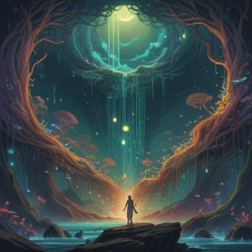 A serene and mystical illustration depicting the concept of absolute pitch, ethereal sound waves surrounding a meditative figure, vibrant musical notes floating in the air, a celestial background with stars and subtle gradients, a sense of harmony and enlightenment, tranquil atmosphere, deep connection between music and spirituality, 4k