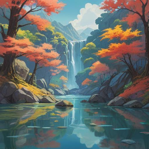 A serene landscape representing the spiritual meaning of frugality, symbolic elements of minimalism, harmonious interactions with nature, soft flowing water, gentle breeze through trees, peaceful ambiance, mindful living, balanced lifestyle, reflective moment, 4k