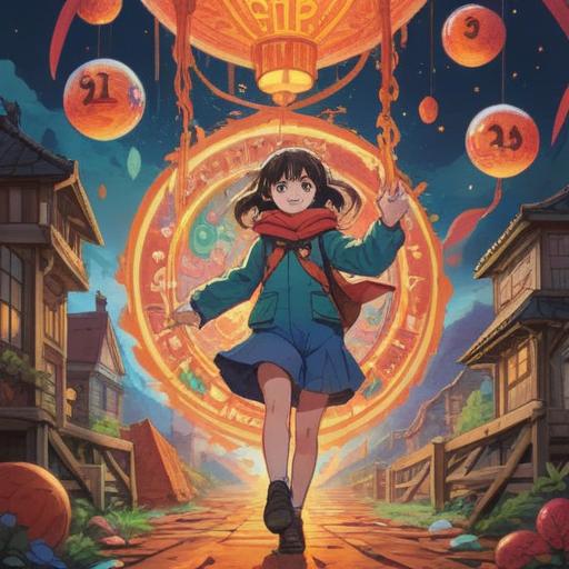 A vibrant illustration of a person joyfully realizing their lucky number after noticing a round figure, bright colors, celebratory atmosphere, numbers floating around, expression of excitement on the character's face, surrounded by cheerful elements like confetti and stars, engaging composition, 4k