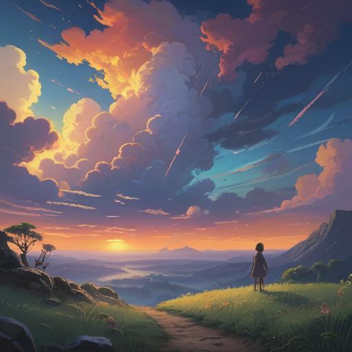 A serene landscape bathed in soft twilight, ethereal light filtering through wispy clouds, a lone figure gazing at the horizon, gentle waves lapping at the shore, symbolic presence of butterflies representing transformation, a sense of hope and introspection, muted color palette, tranquil atmosphere, spiritual awakening, 4k