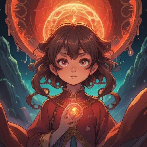 A captivating illustration of a red agate crystal surrounded by ethereal light, symbolizing spiritual healing and protection, intricate patterns radiating from the stone, vibrant red hues, mystical ambiance, nature elements like leaves and flowers, peaceful energy flow, serene atmosphere, 4k