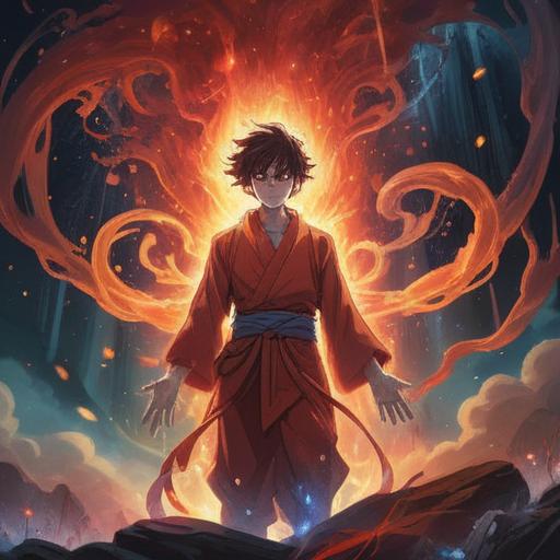 A vibrant illustration of a glowing red aura surrounding a meditative figure, showcasing spiritual energy, ethereal light, harmonious elements, symbolic representations of passion and vitality, abstract patterns, mystical atmosphere, peaceful expression, 4k