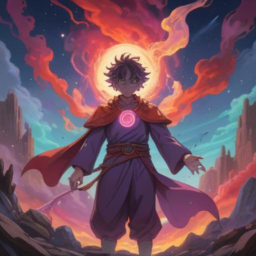 A spiritual depiction of a person surrounded by a vibrant red-purple aura, symbolizing healing and transformation, surrounded by ethereal light and mystical symbols, serene landscape background, peaceful expression, representing spiritual awakening and inner strength, 4k