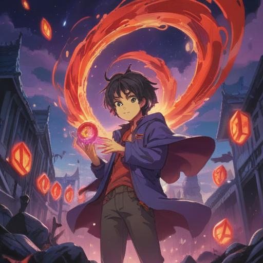 A person surrounded by a vibrant red-purple aura, holding a lucky charm, mystical atmosphere, emotional expression, intricate details on the charm, ethereal background with glowing lights, harmony with the aura, captivating and enchanting scene, 4k