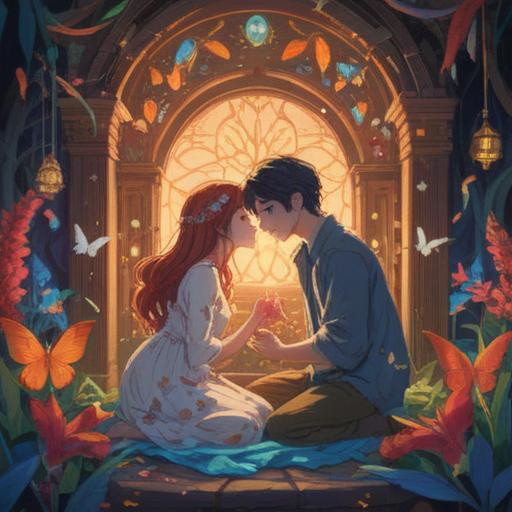 A serene and hopeful scene of a couple preparing to welcome a baby, surrounded by positive energy and spiritual symbols like butterflies and feathers, warm sunlight filtering through a window, gentle colors creating a harmonious atmosphere, expressions of love and anticipation, a cozy and inviting space, depicting the essence of spiritual signs, 4k