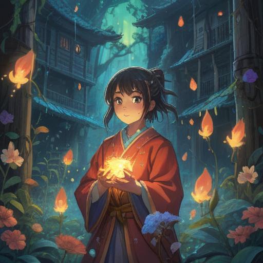 A mystical scene depicting a person surrounded by a soft, glowing aura, subtle fragrances swirling around them, ethereal baby-like spirits gently floating nearby, deep connection to innocence and purity, gentle light illuminating their face, a serene expression, nature elements in the background, hint of spiritual symbolism, 4k