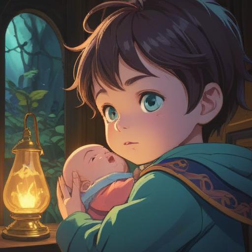 A serene and peaceful scene depicting a person gazing into the eyes of a baby, soft light illuminating their faces, an aura of tranquility surrounding them, symbolizing connection and spiritual awakening, gentle expressions, ethereal atmosphere, harmonious colors, dreamlike quality, 4k