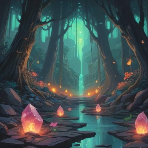 A mystical scene depicting powerful stone energies, intricate patterns formed by glowing crystals, vivid spiritual signs surrounding the stones, ethereal light illuminating the environment, serene atmosphere, deep connection with nature, symbolic representations of intuition and guidance, 4k