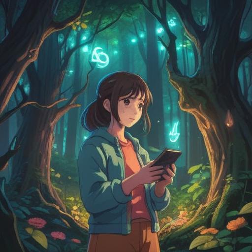 A serene and contemplative scene, a person receiving a message on their phone, soft light filtering through trees, symbols of spirituality surrounding them, a gentle breeze rustling leaves, calm expressions conveying nostalgia, whispers of memories in the air, ethereal glow, nature-inspired elements, 4k