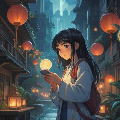 A serene and reflective scene, a person receiving a message on their phone, ethereal light surrounding them, soft glow symbolizing spiritual connection, memories of past love evoked, gentle expressions, nature in the background, peaceful atmosphere, 4k