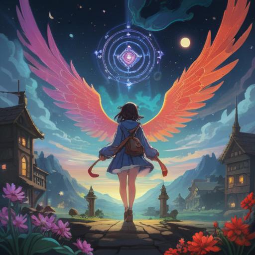 A spiritual illustration depicting an ethereal scene, glowing symbols of connection in the air, a figure receiving a message from the past, soft light illuminating the surroundings, a sense of awareness and intuition, dreamy atmosphere, celestial motifs, tranquil setting, vibrant colors, 4k