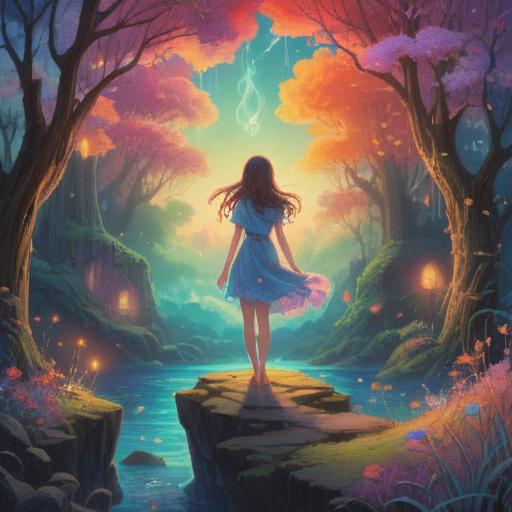 A surreal dreamscape featuring a mystical encounter with a former lover, ethereal wisps of light symbolizing spiritual signs, soft pastel colors blending harmoniously, dreamlike atmosphere, floating heart shapes, subtle hints of nostalgia, gentle expressions on the characters' faces, celestial elements in the background, a sense of tranquility and hope, 4k