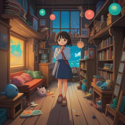 A heartwarming scene of a person reminiscing about childhood friendships, vibrant memories floating in the air, nostalgic elements like old toys and photographs surrounding them, a warm sunset in the background, feelings of joy and longing, expressive facial expressions conveying happiness and nostalgia, 4k