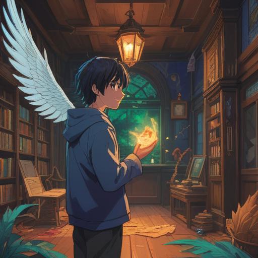 A serene and enlightening scene depicting a person receiving a message from an old friend, ethereal light surrounding them, symbols of spirituality like feathers and light orbs in the background, lush greenery symbolizing growth and reconnection, a warm, inviting atmosphere, harmonious color palette, conveying a sense of peace and joy, 4k