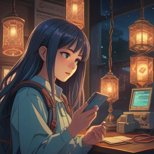 A serene illustration depicting a person receiving a message from an old friend, ethereal lights surrounding the phone, symbols of connection and nostalgia, soft glow emanating from the device, gentle colors, a background of a dreamy landscape, spiritual elements like wisps of light and floating orbs, conveying emotional warmth and significance, 4k