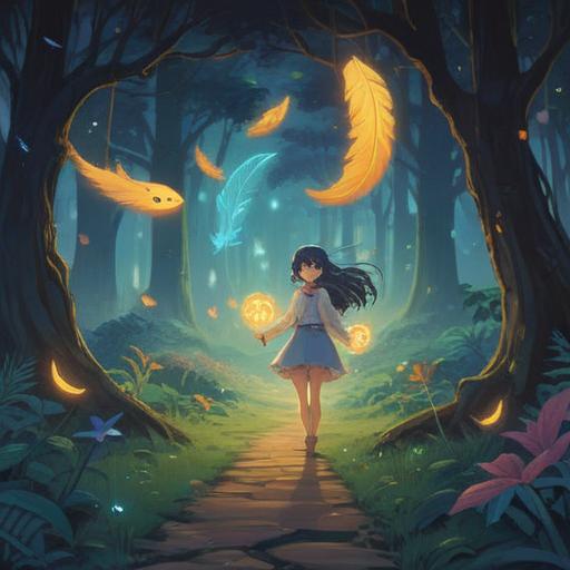 A serene and mystical scene depicting a gentle breeze carrying glowing messages from ancestors, ethereal light illuminating the path, symbolic elements like feathers and ethereal orbs, tranquil landscape, a sense of connection between past and present, soft pastel colors, harmonious atmosphere, spiritual symbolism, 4k