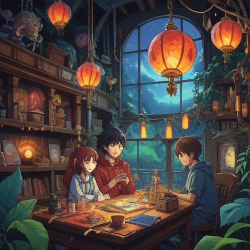 A vivid illustration of a magical moment where lucky items are surrounded by vibrant symbols of new encounters, sparkling charms, people meeting under a glowing streetlamp, whimsical elements representing fate, colorful background of a bustling city, dreamy atmosphere, hopeful expressions on faces, 4k