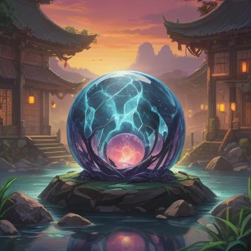 A serene illustration of a lucky stone designed to alleviate static electricity, smooth and polished surface, glimmering under soft light, surrounded by calming elements like gentle waves or wisps of energy, a tranquil background evoking a sense of peace, nature-inspired colors, harmonious composition, 4k