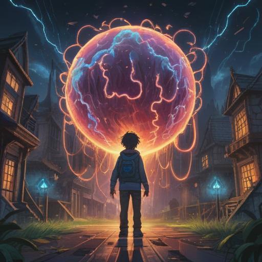 A mystical illustration depicting spiritual signs related to frequent static electricity occurrences, glowing energy patterns, ethereal figures in the background, cautionary symbols like warning signs or glowing orbs, abstract representations of energy flow, vibrant colors, dreamy atmosphere, 4k