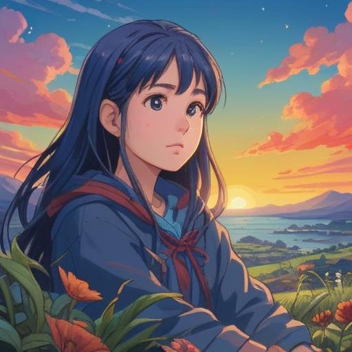 A vivid illustration of a person with a blue mole, symbolizing a deep emotional connection, a serene landscape in the background, gentle sunlight filtering through trees, ethereal atmosphere, soft expressions on the character's face, intricate details on the mole, capturing the essence of inner feelings, 4k