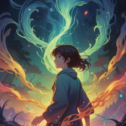 A serene spiritual illustration of a person speaking with clarity and resonance, surrounded by glowing energy waves, ethereal light, vibrant aura, representing communication and connection, tranquil nature background, embodying empowerment and enlightenment, 4k