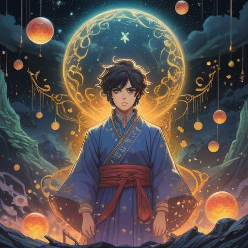 A symbolic illustration of Prince Shotoku, surrounded by ethereal spiritual signs, soft glowing orbs representing insight, serene landscape in the background, traditional Japanese elements, harmonious colors, mystical aura, introspective expression, importance of mindfulness and awareness, 4k
