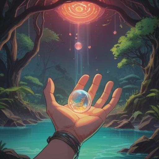 A serene composition depicting a person's hand gently holding a small, glowing lucky charm, surrounded by soft, muted colors, a gentle rain outside a window, showcasing a cozy interior with warm light, a sense of hope and tranquility, intricate details on the charm, nurturing atmosphere, symbolism of resilience, 4k