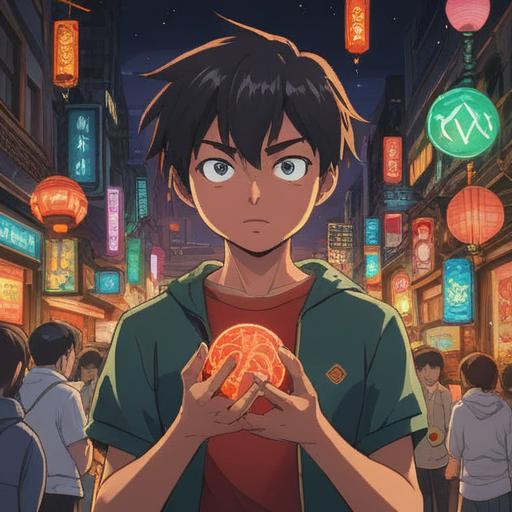 A person holding a lucky charm, nervous expression on their face, standing in front of another individual, contrasting emotions displayed, a crowded room filled with people in the background, vivid colors, symbolic elements of good fortune, intimate atmosphere, intricate details reflecting tension and hope, 4k