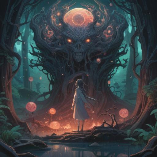 A surreal interpretation of spiritual signs, depicting unsettling sensations, shadowy figures representing discomfort, ethereal light illuminating the scene, symbols of intuition and awareness, contrasting colors to evoke tension, mysterious atmosphere, intricate details representing inner struggle, 4k