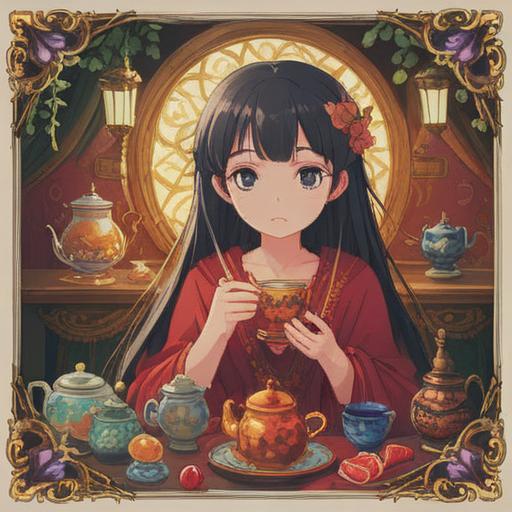 A collection of lucky items recommended for missed periods, featuring a beautiful crystal pendant, an ornate herbal tea set, a comforting warm blanket, and a serene journal, all arranged on a cozy wooden table, soft light filtering through a window, nurturing atmosphere, inviting setting, 4k