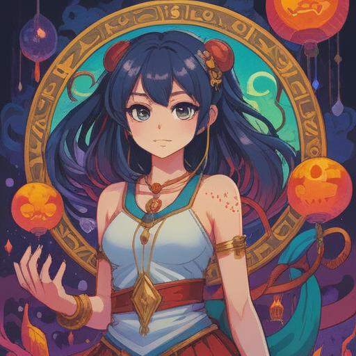 A vibrant and uplifting illustration of a lucky charm for improving menstrual discomfort and diarrhea, depicting a colorful talisman with symbols of health and well-being, surrounded by flowers and soothing natural elements, a serene setting that conveys relief and positivity, 4k