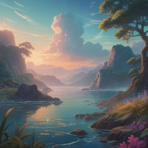 A mystical representation of spiritual significance, featuring a foggy landscape, subtle hints of sea life, ethereal light shining through the mist, soft color gradients, elements symbolizing insights and intuition, a focus on balancing nature’s scents, calming atmosphere, 4k