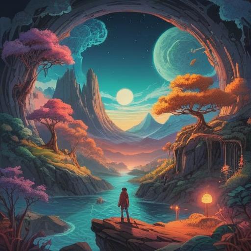 A surreal illustration representing the spiritual meaning of feeling unwanted, ethereal landscapes, a figure looking contemplative amidst swirling colors, symbolism of rebirth and introspection, dreamlike atmosphere, juxtaposition of light and shadow, emotional depth, 4k