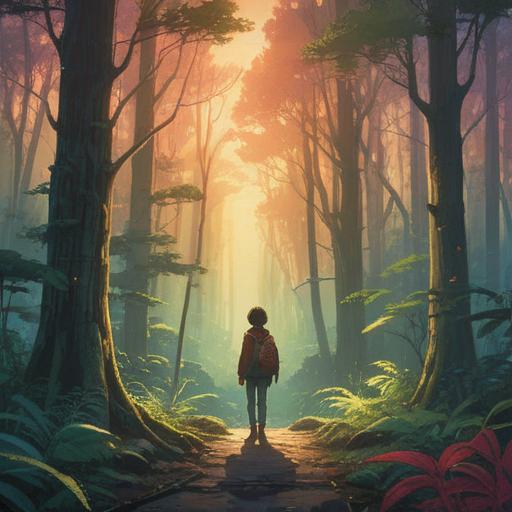 A serene and ethereal scene depicting a person standing at the edge of a tranquil forest, soft beams of light filtering through the trees, an aura of positive energy surrounding them, symbols of guidance such as glowing orbs and gentle whispers of nature, an overall feeling of peace and connection to the universe, dreamlike atmosphere, vivid colors, harmonious balance between nature and spirit, 4k